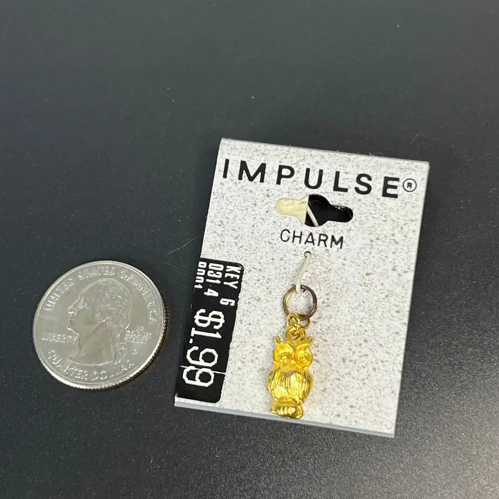 Vintage IMPULSE Gold Tone Owl Charm